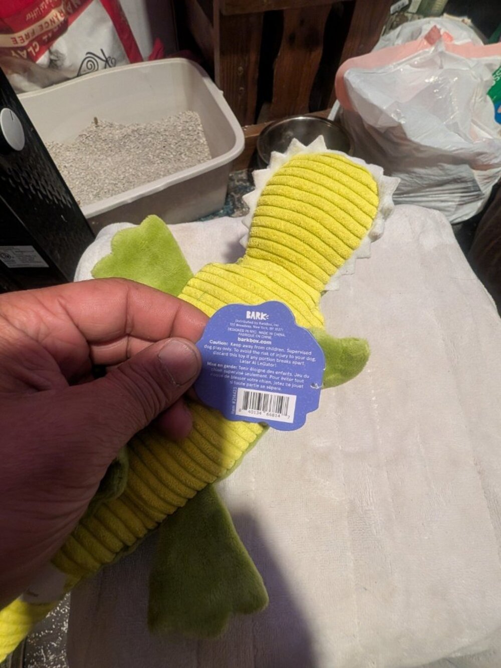 BarkBox Al LeGator Alligator Crocodile Swamp Plush Dog Toy Large L Squeaker NWT